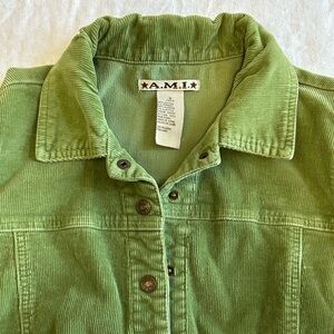 Ami Olive Corduroy Jean Jacket
